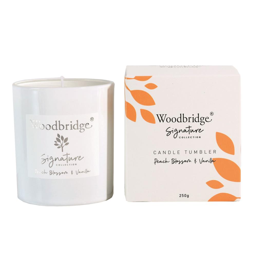 Woodbridge Peach Blossom & Vanilla Boxed Tumbler Candle £8.99